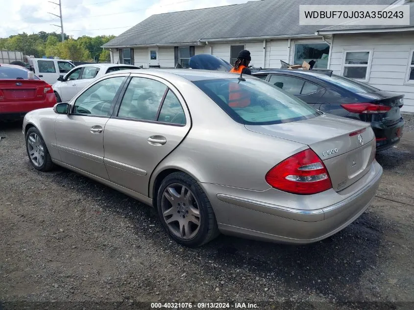 2003 Mercedes-Benz E 500 VIN: WDBUF70J03A350243 Lot: 40321076