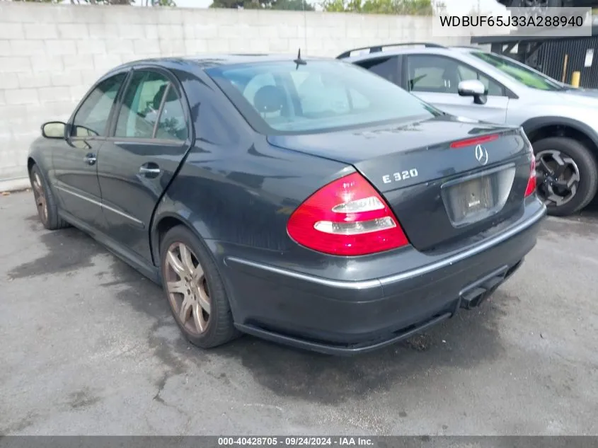 2003 Mercedes-Benz E 320 VIN: WDBUF65J33A288940 Lot: 40428705