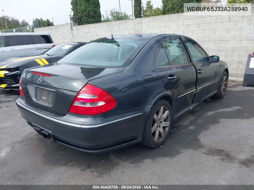 2003 Mercedes-Benz E 320 VIN: WDBUF65J33A288940 Lot: 40428705