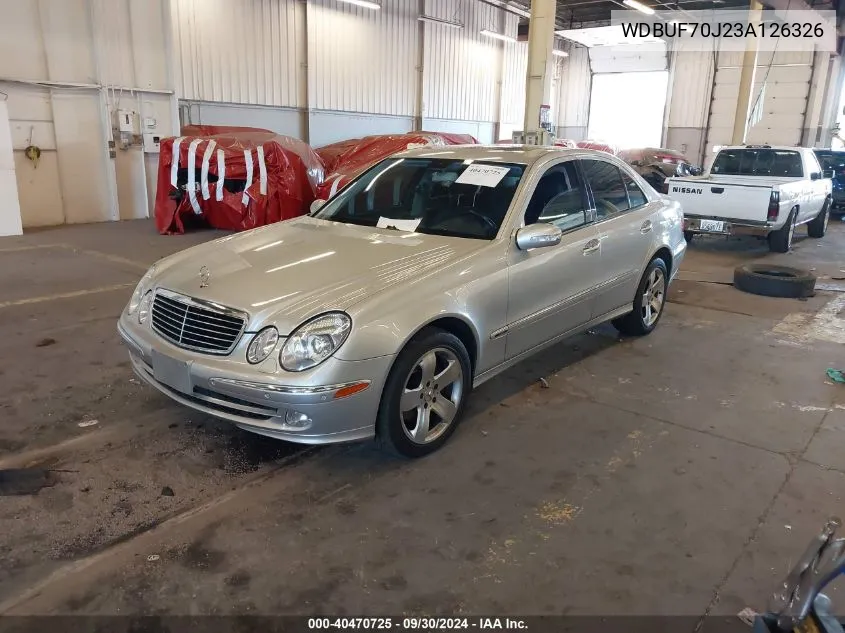 2003 Mercedes-Benz E 500 VIN: WDBUF70J23A126326 Lot: 40470725