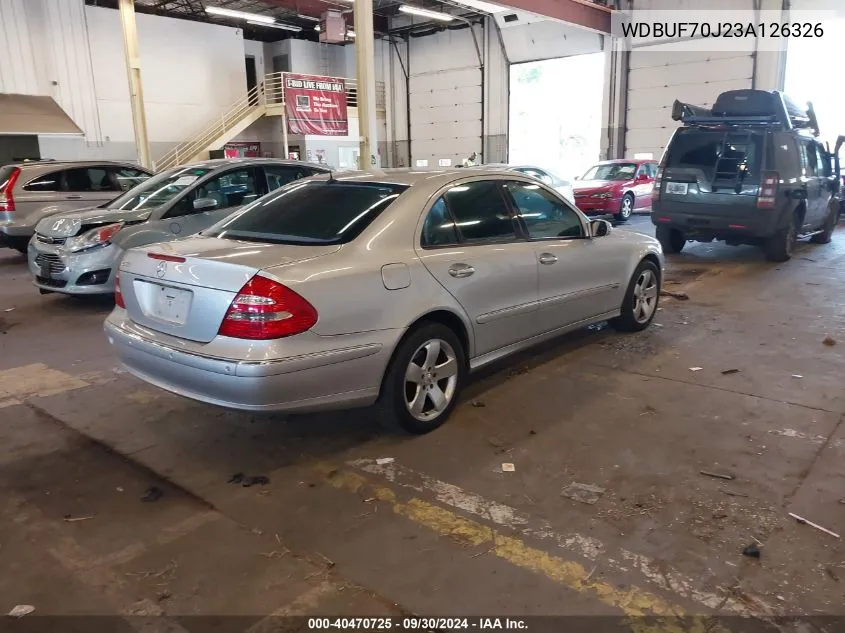 2003 Mercedes-Benz E 500 VIN: WDBUF70J23A126326 Lot: 40470725