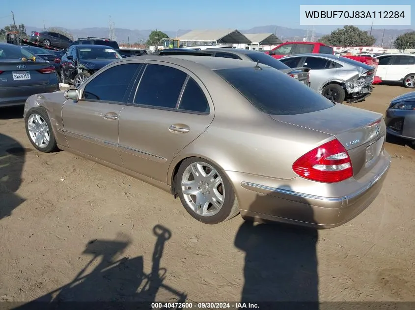 2003 Mercedes-Benz E 500 VIN: WDBUF70J83A112284 Lot: 40472600