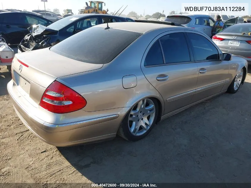 2003 Mercedes-Benz E 500 VIN: WDBUF70J83A112284 Lot: 40472600