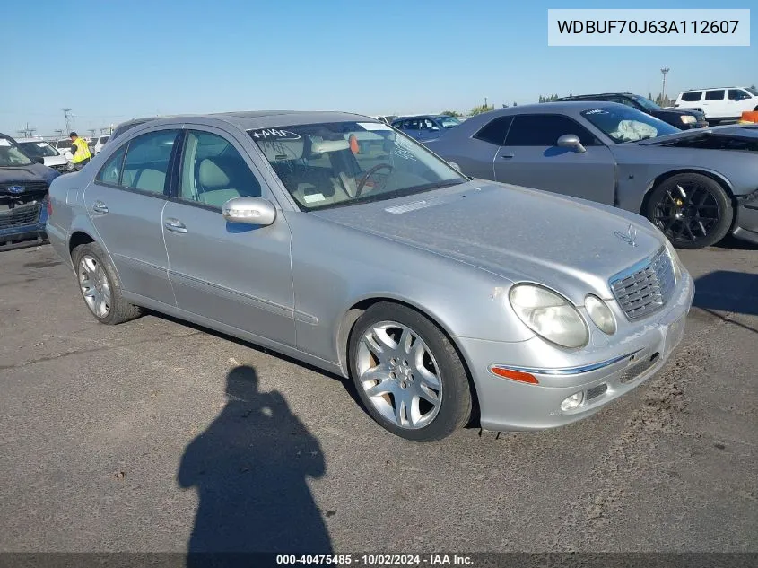 2003 Mercedes-Benz E 500 VIN: WDBUF70J63A112607 Lot: 40475485