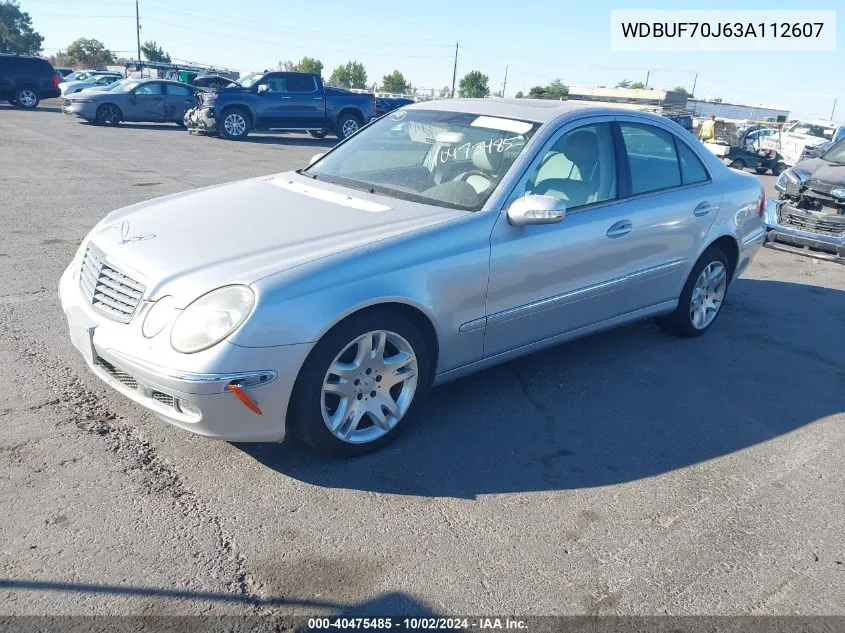 2003 Mercedes-Benz E 500 VIN: WDBUF70J63A112607 Lot: 40475485