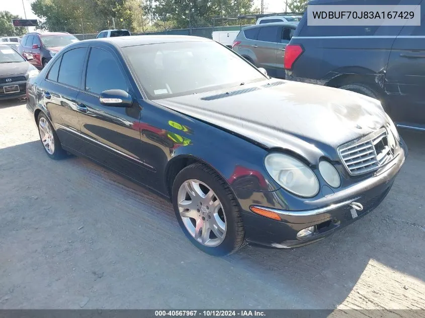 2003 Mercedes-Benz E 500 VIN: WDBUF70J83A167429 Lot: 40567967