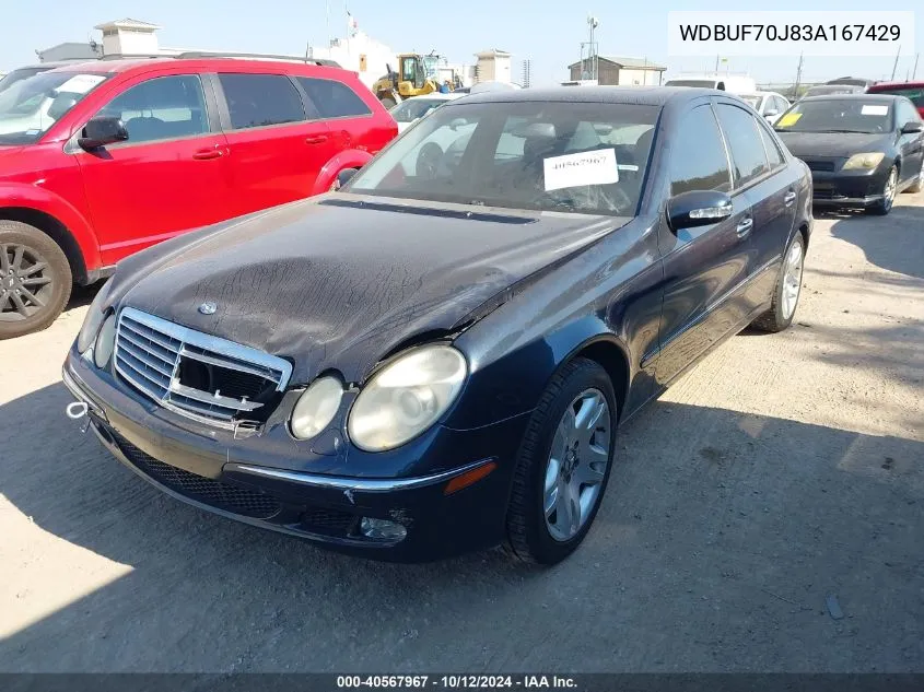 2003 Mercedes-Benz E 500 VIN: WDBUF70J83A167429 Lot: 40567967