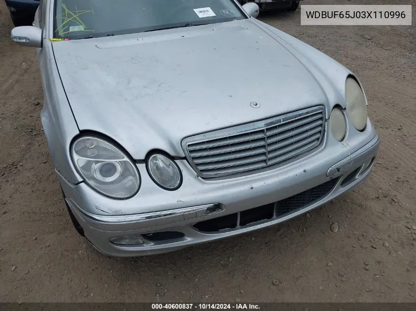 2003 Mercedes-Benz E 320 VIN: WDBUF65J03X110996 Lot: 40600837