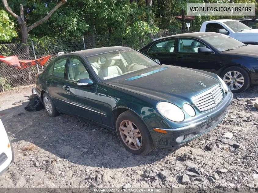 2003 Mercedes-Benz E 320 VIN: WDBUF65J03A189489 Lot: 40602272