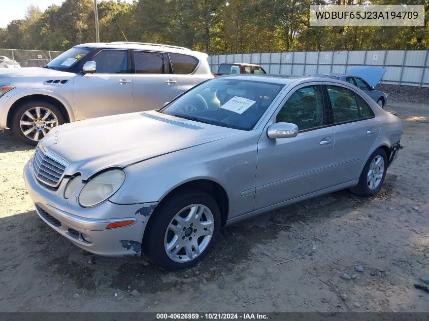 2003 Mercedes-Benz E 320 VIN: WDBUF65J23A194709 Lot: 40626959