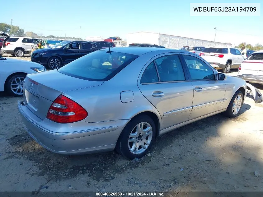 2003 Mercedes-Benz E 320 VIN: WDBUF65J23A194709 Lot: 40626959