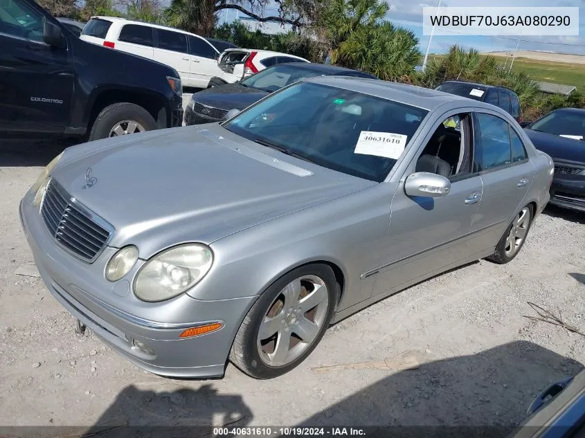 2003 Mercedes-Benz E 500 VIN: WDBUF70J63A080290 Lot: 40631610