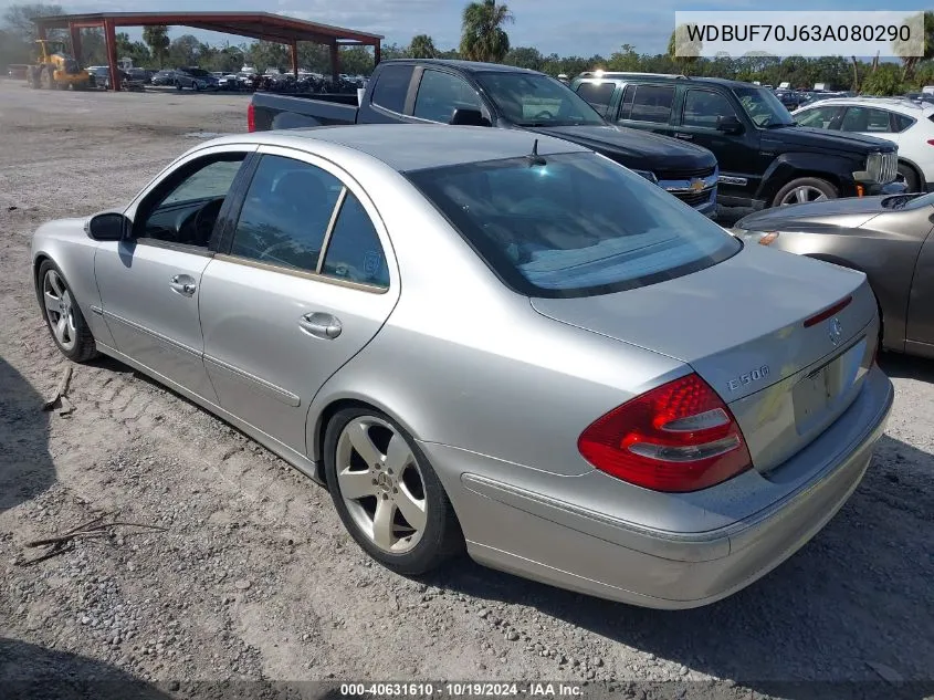 2003 Mercedes-Benz E 500 VIN: WDBUF70J63A080290 Lot: 40631610