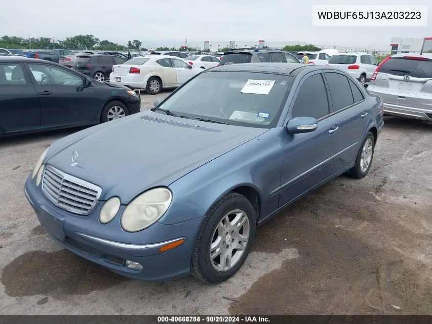 2003 Mercedes-Benz E 320 VIN: WDBUF65J13A203223 Lot: 40668784