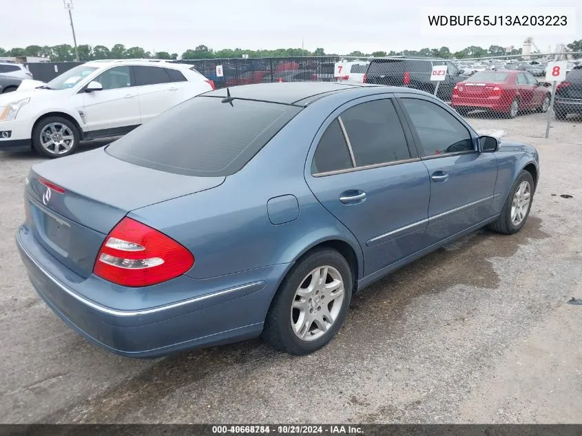 2003 Mercedes-Benz E 320 VIN: WDBUF65J13A203223 Lot: 40668784