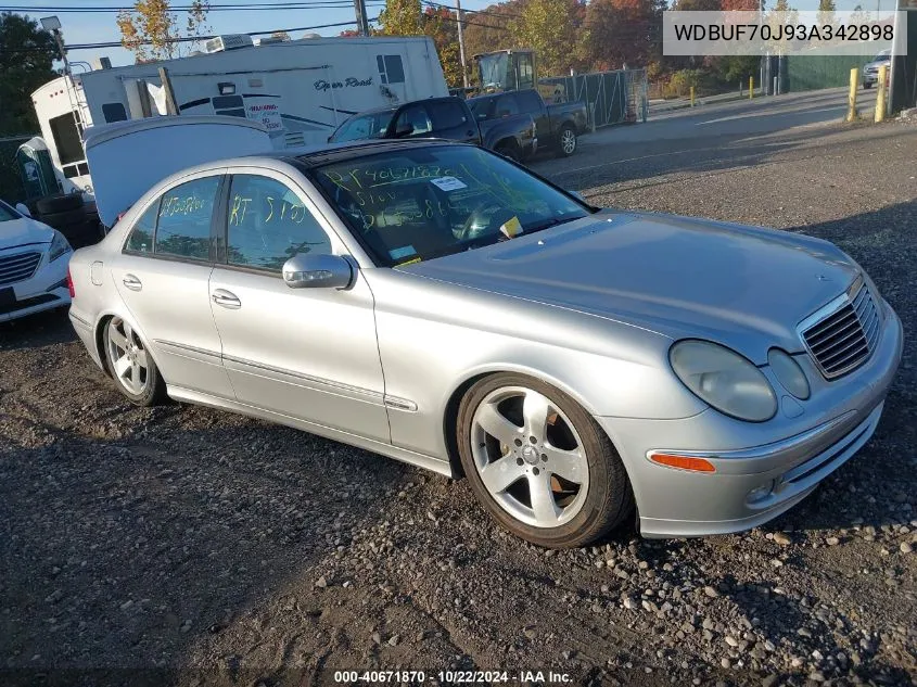 2003 Mercedes-Benz E 500 VIN: WDBUF70J93A342898 Lot: 40671870