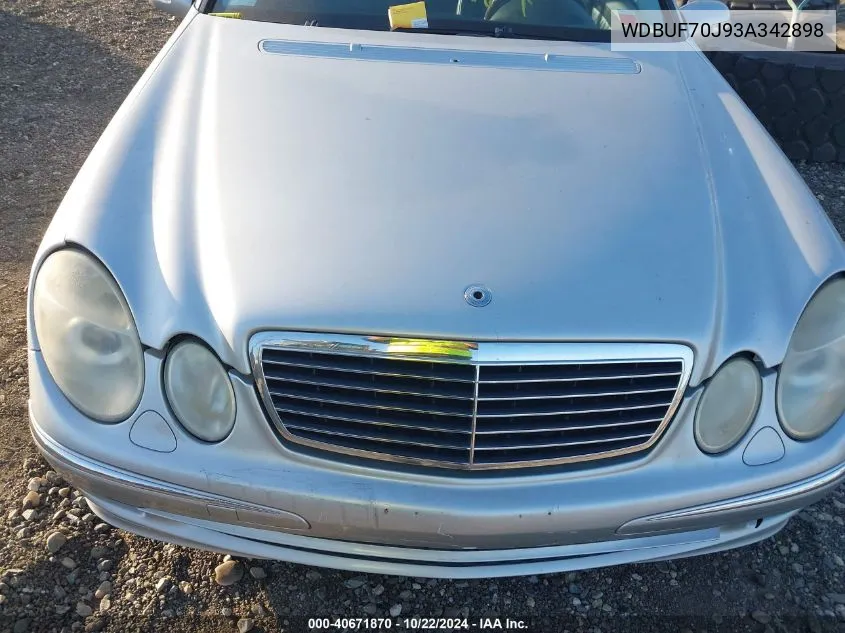 2003 Mercedes-Benz E 500 VIN: WDBUF70J93A342898 Lot: 40671870