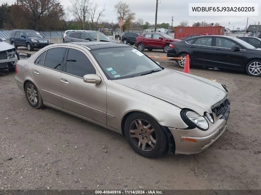 2003 Mercedes-Benz E 320 VIN: WDBUF65J93A260205 Lot: 40845916