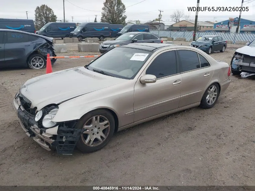 2003 Mercedes-Benz E 320 VIN: WDBUF65J93A260205 Lot: 40845916