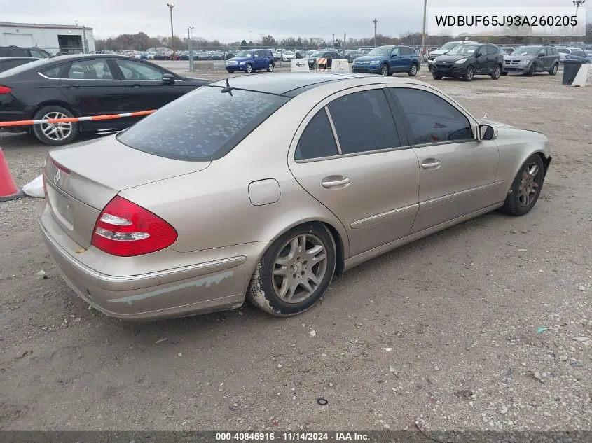 2003 Mercedes-Benz E 320 VIN: WDBUF65J93A260205 Lot: 40845916