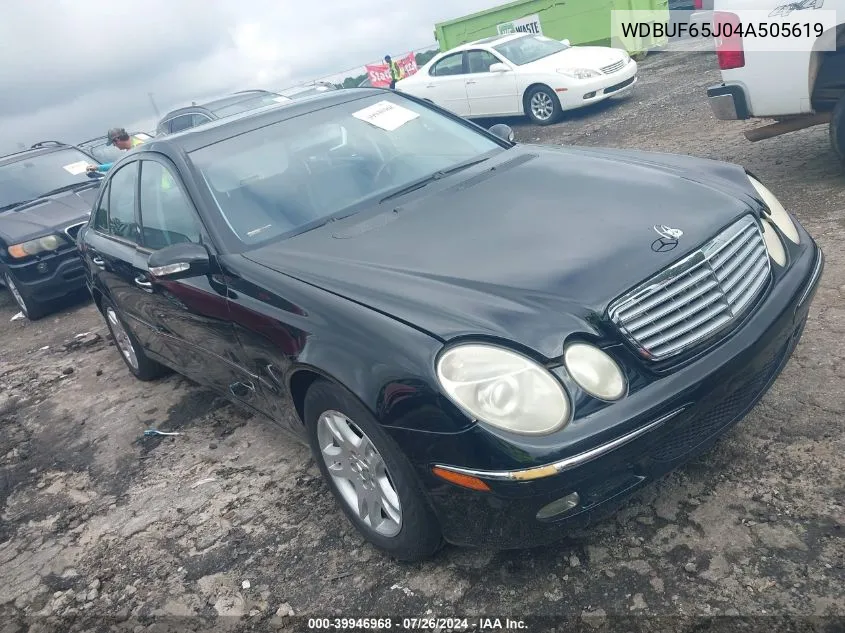 2004 Mercedes-Benz E 320 VIN: WDBUF65J04A505619 Lot: 39946968