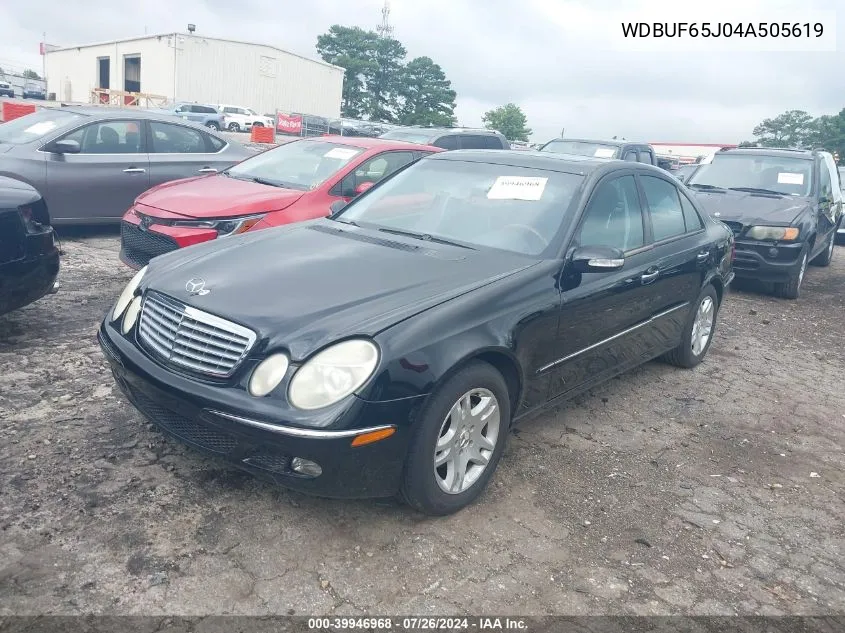 2004 Mercedes-Benz E 320 VIN: WDBUF65J04A505619 Lot: 39946968