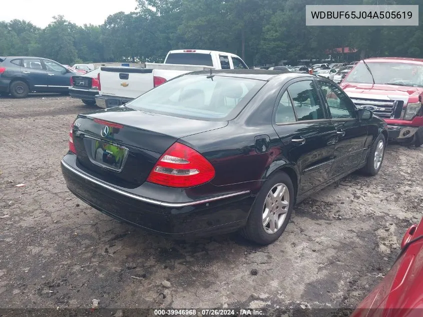 2004 Mercedes-Benz E 320 VIN: WDBUF65J04A505619 Lot: 39946968