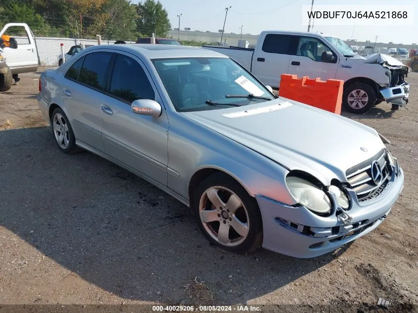 2004 Mercedes-Benz E 500 VIN: WDBUF70J64A521868 Lot: 40029206