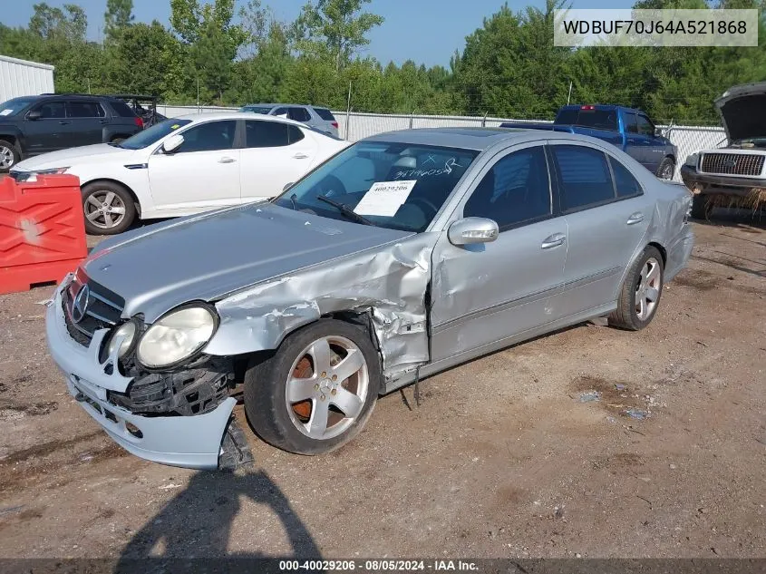 2004 Mercedes-Benz E 500 VIN: WDBUF70J64A521868 Lot: 40029206