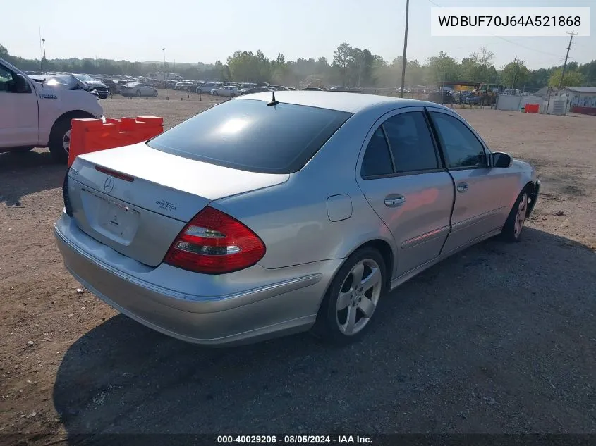 2004 Mercedes-Benz E 500 VIN: WDBUF70J64A521868 Lot: 40029206