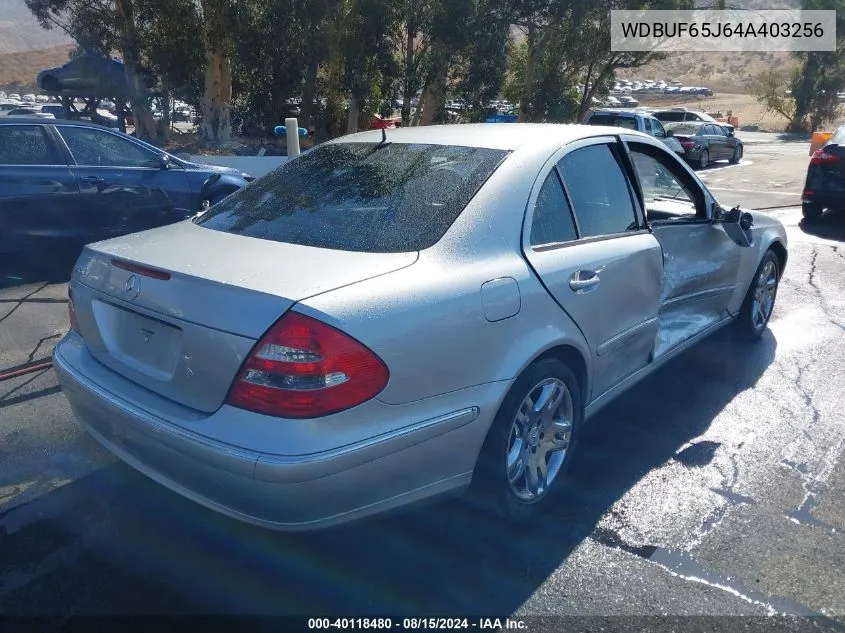 2004 Mercedes-Benz E 320 VIN: WDBUF65J64A403256 Lot: 40118480