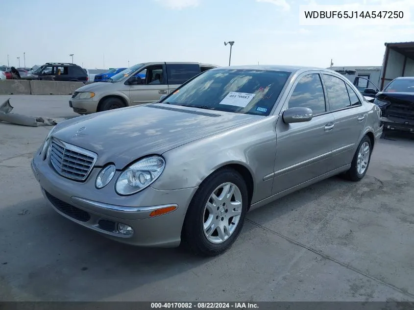 2004 Mercedes-Benz E 320 VIN: WDBUF65J14A547250 Lot: 40170082