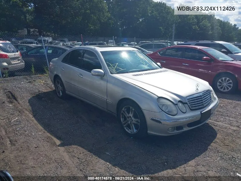 2004 Mercedes-Benz E 500 4Matic VIN: WDBUF83J24X112426 Lot: 40174578