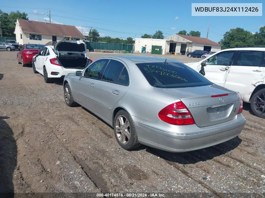 2004 Mercedes-Benz E 500 4Matic VIN: WDBUF83J24X112426 Lot: 40174578