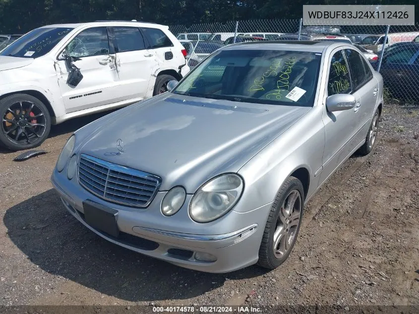 2004 Mercedes-Benz E 500 4Matic VIN: WDBUF83J24X112426 Lot: 40174578