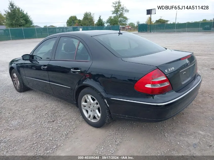 2004 Mercedes-Benz E 320 VIN: WDBUF65J14A511428 Lot: 40359348