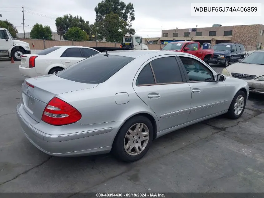 2004 Mercedes-Benz E 320 VIN: WDBUF65J74A406859 Lot: 40394430