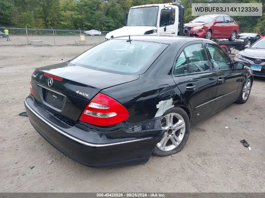 2004 Mercedes-Benz E 500 4Matic VIN: WDBUF83J14X123336 Lot: 40420828