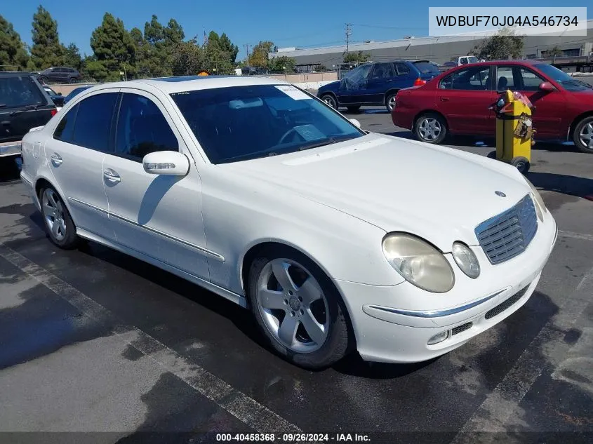 2004 Mercedes-Benz E 500 VIN: WDBUF70J04A546734 Lot: 40458368