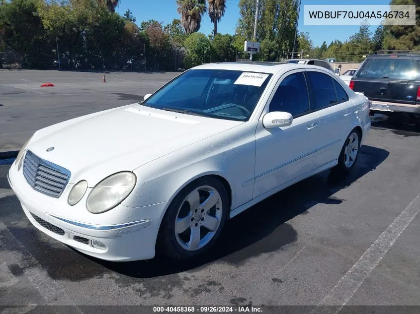 2004 Mercedes-Benz E 500 VIN: WDBUF70J04A546734 Lot: 40458368