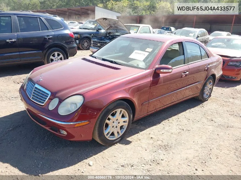 2004 Mercedes-Benz E 320 VIN: WDBUF65J04A433577 Lot: 40560776