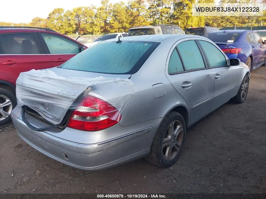 2004 Mercedes-Benz E 500 4Matic VIN: WDBUF83J84X122328 Lot: 40650978