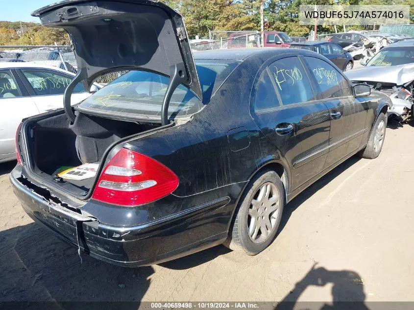 2004 Mercedes-Benz E 320 VIN: WDBUF65J74A574016 Lot: 40659498