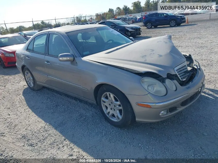 2004 Mercedes-Benz E 320 VIN: WDBUF65J94A435926 Lot: 40665356