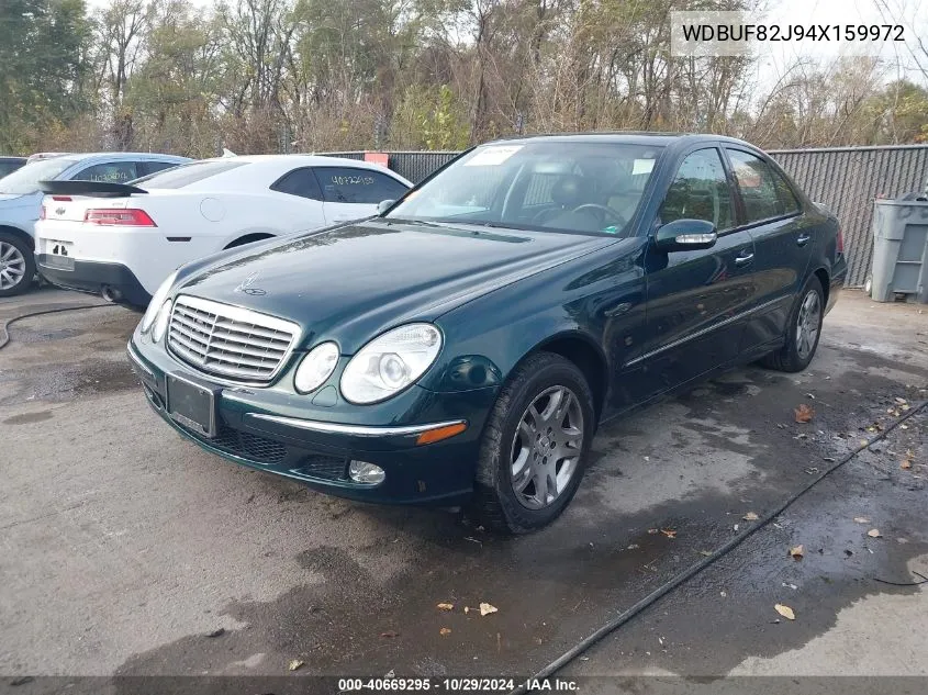 2004 Mercedes-Benz E-Class 3.2L VIN: WDBUF82J94X159972 Lot: 40669295