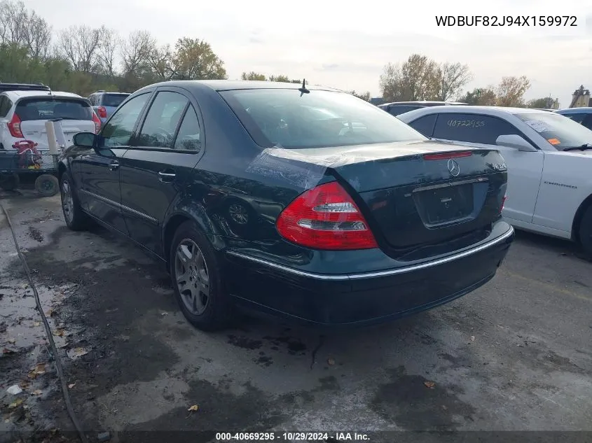 2004 Mercedes-Benz E-Class 3.2L VIN: WDBUF82J94X159972 Lot: 40669295