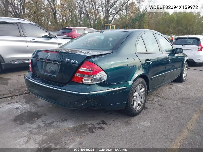 2004 Mercedes-Benz E-Class 3.2L VIN: WDBUF82J94X159972 Lot: 40669295