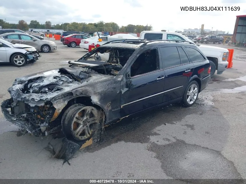 2004 Mercedes-Benz E 500 4Matic VIN: WDBUH83J04X111639 Lot: 40729478