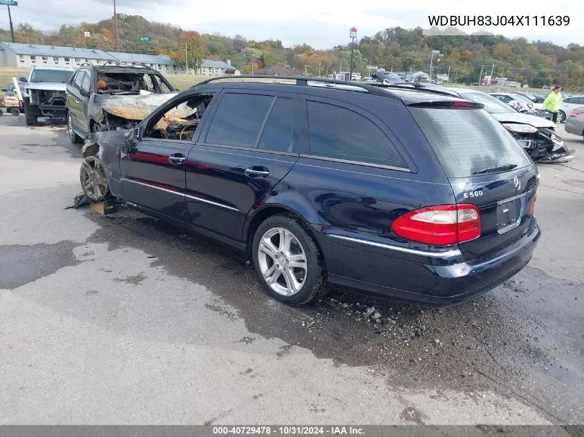 2004 Mercedes-Benz E 500 4Matic VIN: WDBUH83J04X111639 Lot: 40729478