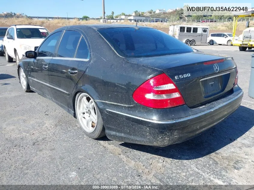 2005 Mercedes-Benz E 500 VIN: WDBUF70J35A622948 Lot: 39903089